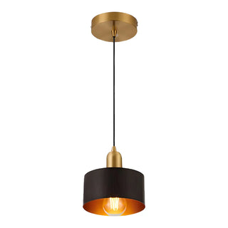 ZOWALA - Contemporary Bedroom Solid Wood Drum Pendant Light Image - 14