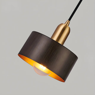 ZOWALA - Contemporary Bedroom Solid Wood Drum Pendant Light Image - 7