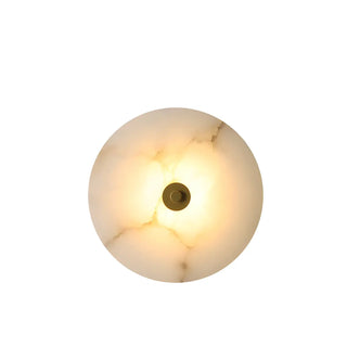 Contemporary Alabaster Circular Round White Wall Lamp Zawala Image - 10
