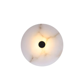 Contemporary Alabaster Circular Round White Wall Lamp Zawala Image - 11