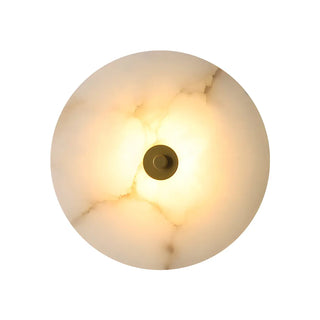 Contemporary Alabaster Circular Round White Wall Lamp Zawala Image - 12