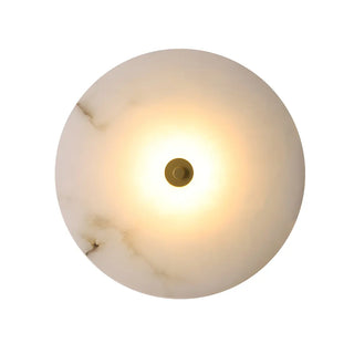 Contemporary Alabaster Circular Round White Wall Lamp Zawala Image - 13