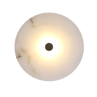Contemporary Alabaster Circular Round White Wall Lamp Zawala Image - 14