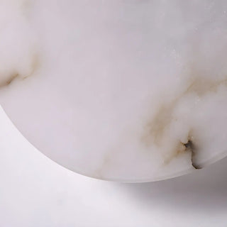Contemporary Alabaster Circular Round White Wall Lamp Zawala Image - 16