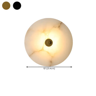 Contemporary Alabaster Circular Round White Wall Lamp Zawala Image - 22