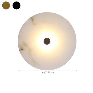 Contemporary Alabaster Circular Round White Wall Lamp Zawala Image - 23