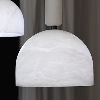 ZOWALA - Contemporary Dome Alabaster Bedroom White Pendant Light Image - 10
