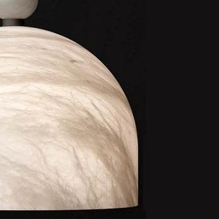 ZOWALA - Contemporary Dome Alabaster Bedroom White Pendant Light Image - 11