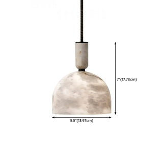 ZOWALA - Contemporary Dome Alabaster Bedroom White Pendant Light #size