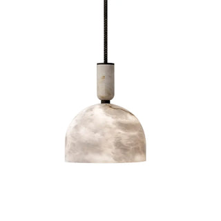 ZOWALA - Contemporary Dome Alabaster Bedroom White Pendant Light Image - 5