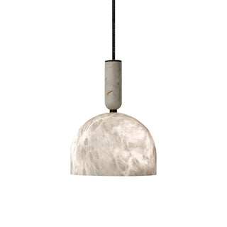 ZOWALA - Contemporary Dome Alabaster Bedroom White Pendant Light Image - 6