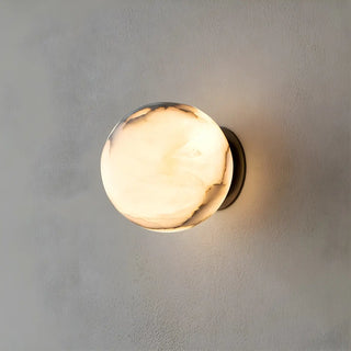 Contemporary Alabaster White Globe Bedroom Wall Sconce Image - 7