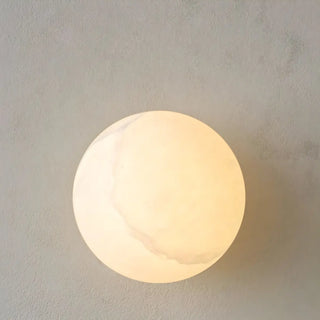 Contemporary Alabaster White Globe Bedroom Wall Sconce Image - 8