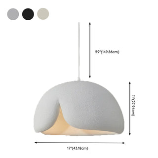 Contemporary Bowl Resin Pendant Light for Dining Room Zawala #size