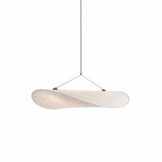 ZOWALA - Contemporary Dining Room White Curved Fabric Pendant Light Image - 11