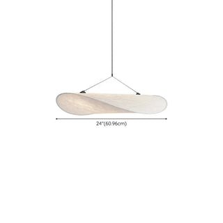 ZOWALA - Contemporary Dining Room White Curved Fabric Pendant Light #size