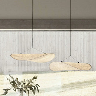 ZOWALA - Contemporary Dining Room White Curved Fabric Pendant Light Image - 3