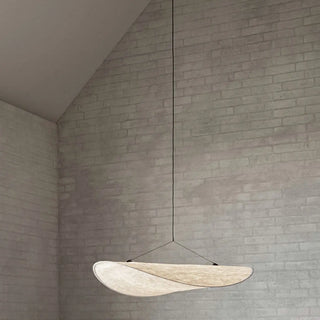 ZOWALA - Contemporary Dining Room White Curved Fabric Pendant Light Image - 8