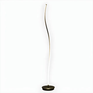 Minimalist White Curved LED Living Room Floor Lamp Zawala Image - 15