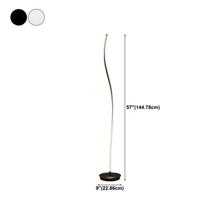 Minimalist White Curved LED Living Room Floor Lamp Zawala #size