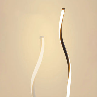 Minimalist White Curved LED Living Room Floor Lamp Zawala Image - 8