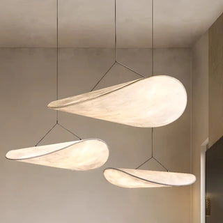 ZOWALA - Contemporary Curved Silk Ceiling Light White 31.5" Image - 1