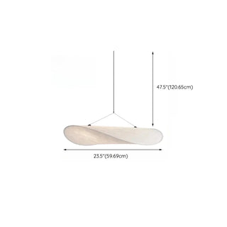 ZOWALA - Contemporary Curved Silk Ceiling Light White 31.5" Image - 12