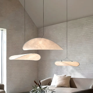 ZOWALA - Contemporary Curved Silk Ceiling Light White 31.5" Image - 2