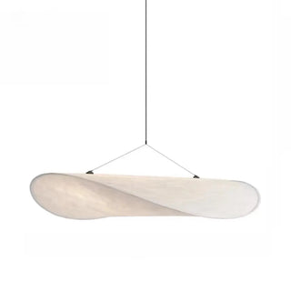 ZOWALA - Contemporary Curved Silk Ceiling Light White 31.5" Image - 4