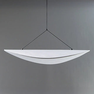 ZOWALA - Contemporary Curved Silk Ceiling Light White 31.5" Image - 7