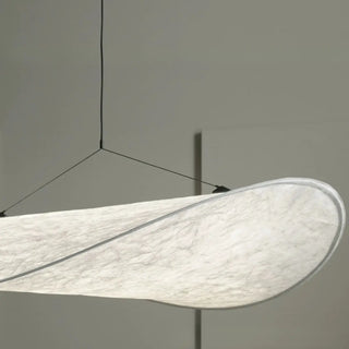 ZOWALA - Contemporary Curved Silk Ceiling Light White 31.5" Image - 8
