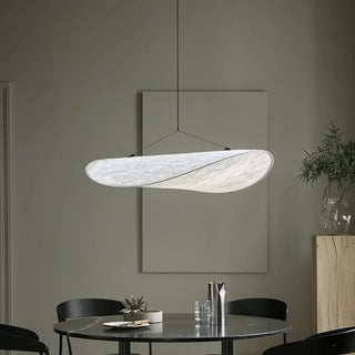 ZOWALA - Contemporary Curved Silk Ceiling Light White 31.5" Image - 9