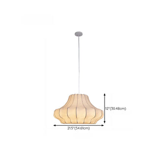 ZOWALA - Modern Lantern White Fabric Pendant Light Flexible #size