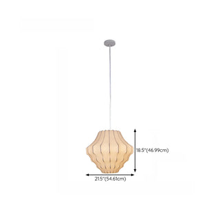 ZOWALA - Modern Lantern White Fabric Pendant Light Flexible Image - 16