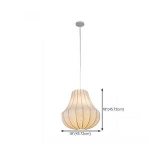 ZOWALA - Modern Lantern White Fabric Pendant Light Flexible Image - 18