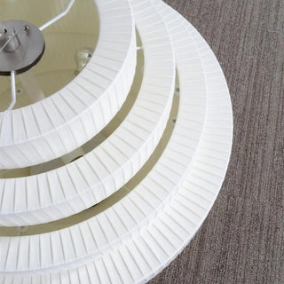 ZOWALA - Tiered White Fabric Adjustable Height Drum Chandelier Image - 12