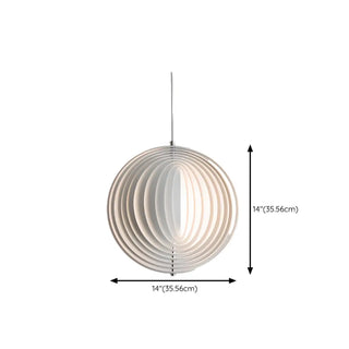ZOWALA - Contemporary Circle Aluminum Dining White Pendant Light Image - 10