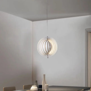 ZOWALA - Contemporary Circle Aluminum Dining White Pendant Light Image - 4