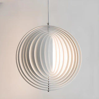 ZOWALA - Contemporary Circle Aluminum Dining White Pendant Light Image - 5