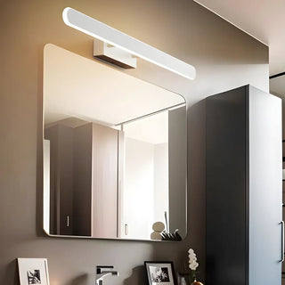 Contemporary White Oval LED Bathroom Vanity Light Zawala Image - 4