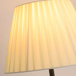 Classic White Pleated Shade Metal LED Floor Lamp Zawala Image - 12