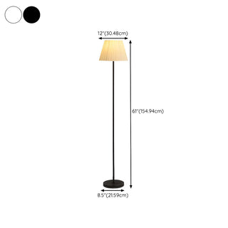 Classic White Pleated Shade Metal LED Floor Lamp Zawala #size