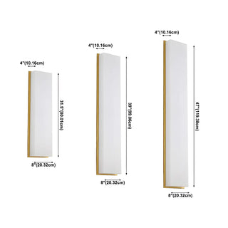 ZOWALA - Contemporary LED White Rectangular Exterior Wall Light #size