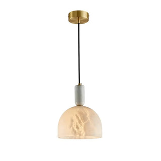 ZOWALA - Contemporary Cylinder Stone Bedroom White Pendant Light Image - 10