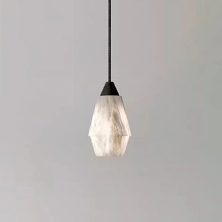 ZOWALA - Contemporary Cylinder Stone Bedroom White Pendant Light Image - 11