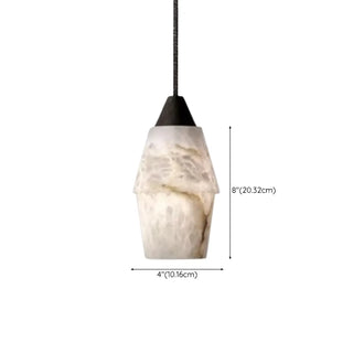 ZOWALA - Contemporary Cylinder Stone Bedroom White Pendant Light #size