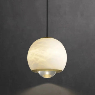 ZOWALA - Contemporary Globe Marble Bedroom White Pendant Light Image - 3