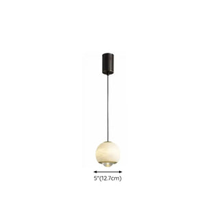 ZOWALA - Contemporary Globe Marble Bedroom White Pendant Light #size