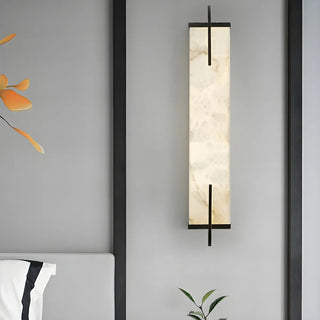 ZOWALA - Contemporary Vertical Stone Rectangle Wall Sconce Image - 1