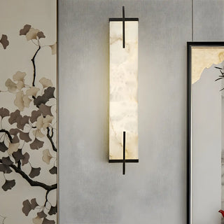 ZOWALA - Contemporary Vertical Stone Rectangle Wall Sconce Image - 17